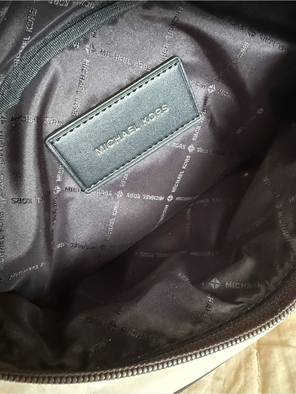 Michael Kors White Sherpa & Leather Belt Bag - Picture 6 of 6